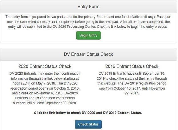 مرحله اول ثبت نام در لاتاری آمریکا